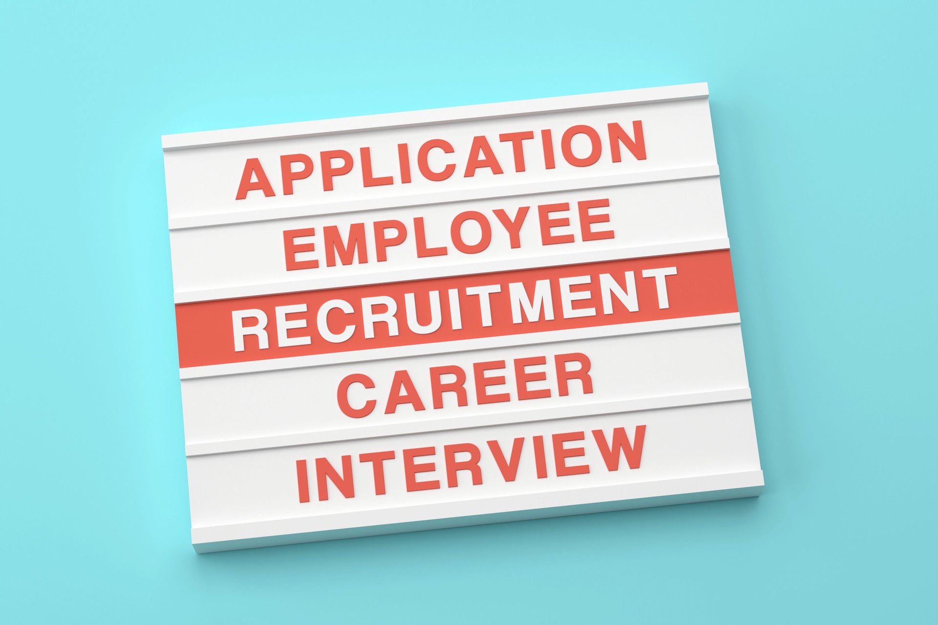 Recruitment Related Words Written Lightbox